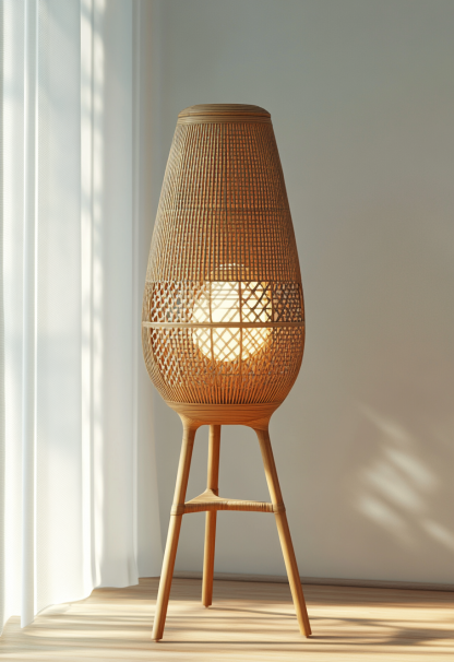 Handmade study, Chinese floor lamp, Japanese retro store decoration, bedroom, homestay, tea room - Image 9