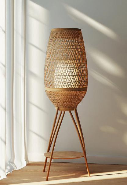 Handmade study, Chinese floor lamp, Japanese retro store decoration, bedroom, homestay, tea room