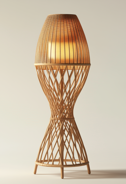 The 2024 new model of grass skirt lamp, floor lamp, living room art, bedroom, sofa beside decorative item, ambient light, white nail art, tea room - Image 2