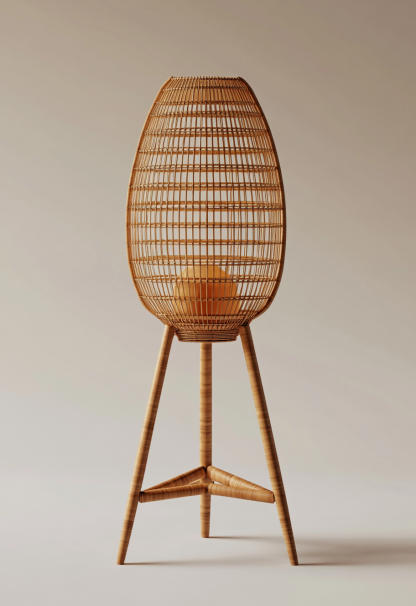 Wabi-sabi style restaurant, wicker woven floor lamps, simple and modern tea table, Nordic decorative lamps, Japanese retro Zen atmosphere - Image 5
