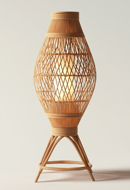 Wabi-sabi style restaurant, rattan weaving floor lamp, tea room lamp, reception shop, bedroom handmade guesthouse, coffee, Japanese fabric - Image 5