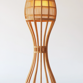 Wabi-sabi style rattan floor lamp, Japanese-style guesthouse bedside living room decorative lamp, atmosphere home study, balcony bedroom