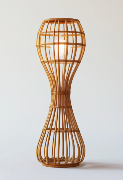 Wabi-sabi style rattan floor lamp, Japanese-style guesthouse bedside living room decorative lamp, atmosphere home study, balcony bedroom - Image 6