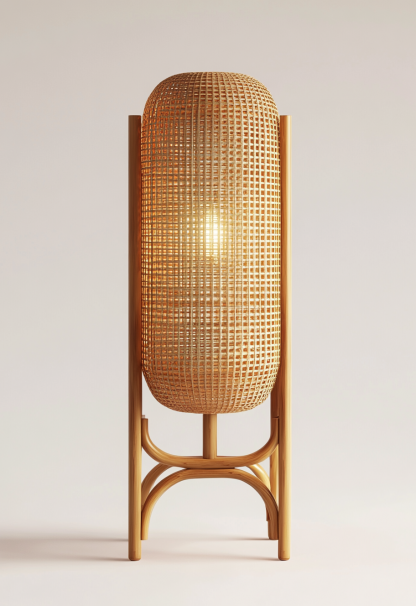 Wabi-sabi style restaurant, rattan weaving floor lamp, tea room lamp, reception shop, bedroom handmade guesthouse, coffee, Japanese fabric - Image 4