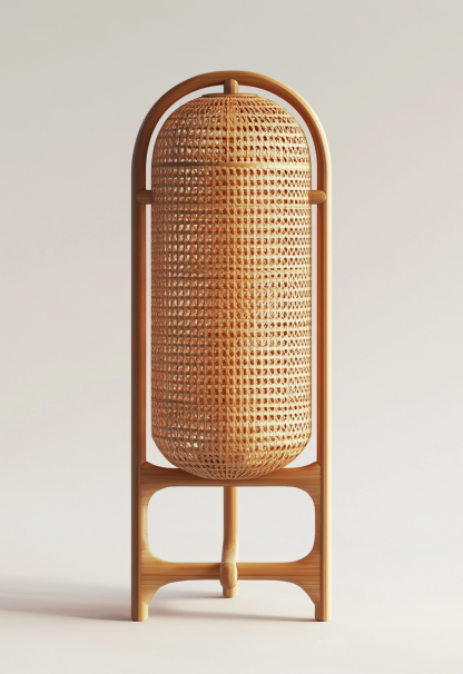 Wabi-sabi style restaurant, rattan weaving floor lamp, tea room lamp, reception shop, bedroom handmade guesthouse, coffee, Japanese fabric - Image 3