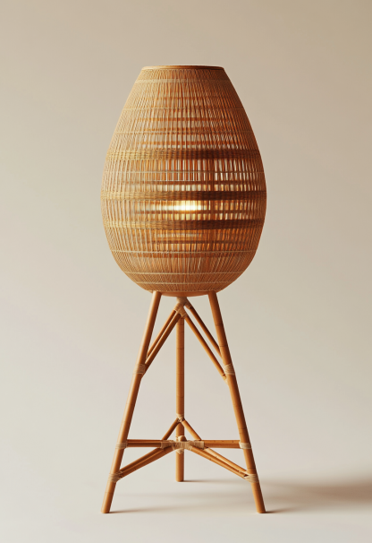 10 Wabi-sabi style restaurant rattan woven floor lamps, Japanese retro shop restaurant hot pot restaurant lamps, Zen tea room lamps