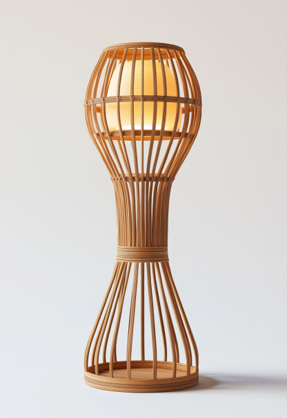Wabi-sabi style restaurant, wicker woven floor lamps, handcrafted living room, Japanese retro coffee shop, lantern bedroom - Image 4