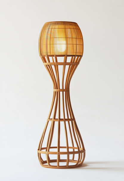 Wabi-sabi style restaurant, wicker woven floor lamps, handcrafted living room, Japanese retro coffee shop, lantern bedroom - Image 3