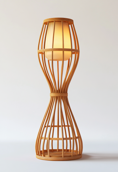 Wabi-sabi style restaurant, wicker woven floor lamps, handcrafted living room, Japanese retro coffee shop, lantern bedroom - Image 2