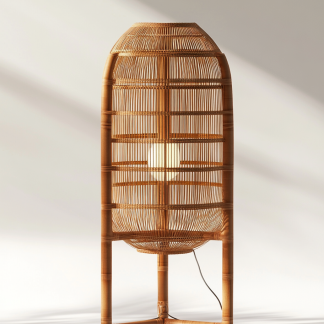 Wabi-sabi style restaurant, rattan weaving floor-standing store, Japanese retro large lamp bedroom, guesthouse decoration, hotel commercial
