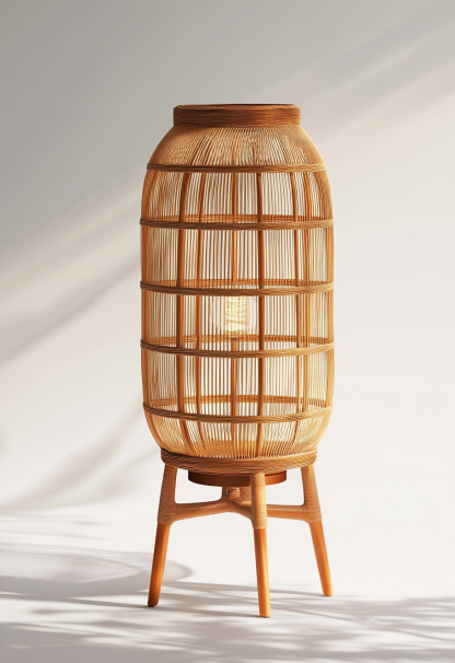 Wabi-sabi style restaurant, rattan weaving floor-standing store, Japanese retro large lamp bedroom, guesthouse decoration, hotel commercial - Image 3
