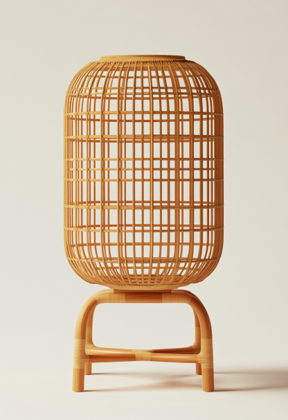 Wabi-sabi style restaurant, wicker woven floor lamps, simple and modern tea table, Nordic decorative lamps, Japanese retro Zen atmosphere - Image 5