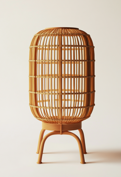 Wabi-sabi style restaurant, wicker woven floor lamps, simple and modern tea table, Nordic decorative lamps, Japanese retro Zen atmosphere - Image 4