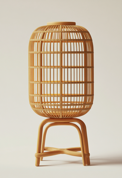 Wabi-sabi style restaurant, wicker woven floor lamps, simple and modern tea table, Nordic decorative lamps, Japanese retro Zen atmosphere - Image 3