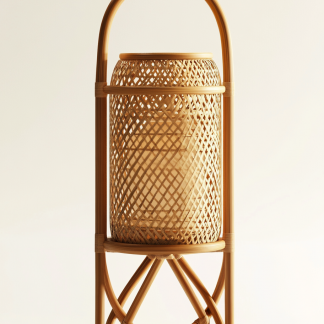 Wabi-sabi style restaurant rattan woven floor lamps, Japanese retro shops, restaurants, hot pot restaurant lamps, and Zen-inspired guesthouse lamps