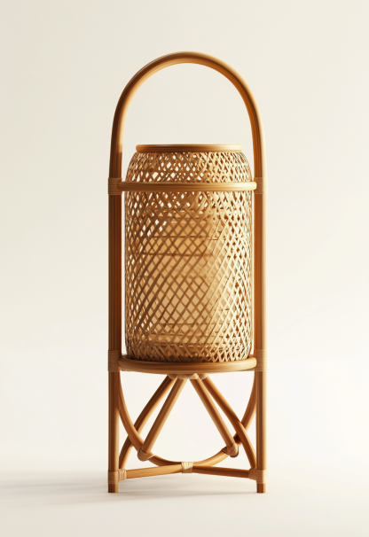 Wabi-sabi style restaurant rattan woven floor lamps, Japanese retro shops, restaurants, hot pot restaurant lamps, and Zen-inspired guesthouse lamps