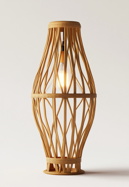 Wabi-sabi style restaurant, wicker woven floor lamp shop, Japanese fabric decorative items, coffee shop, bedroom handmade - Image 9