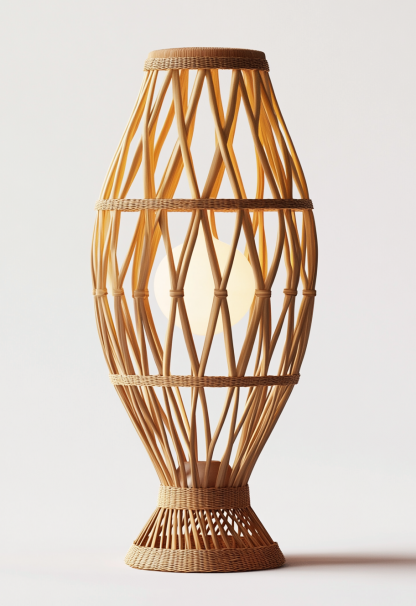 Wabi-sabi style restaurant, wicker woven floor lamp shop, Japanese fabric decorative items, coffee shop, bedroom handmade - Image 6