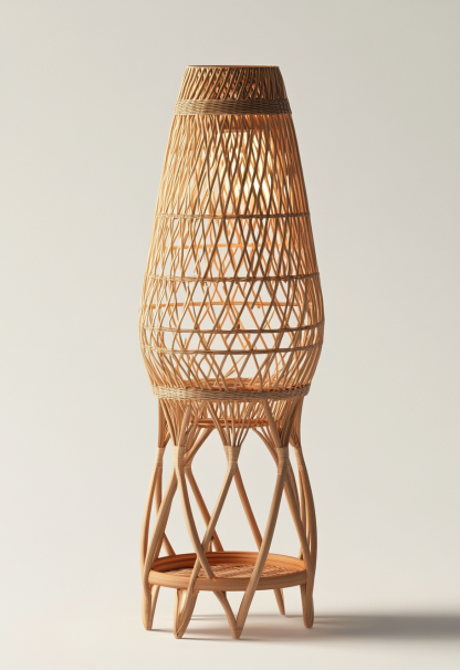Wabi-sabi style restaurant, rattan weaving floor lamp, homestay, Japanese retro outdoor tea room, bedroom, hot pot restaurant, new Chinese style - Image 5