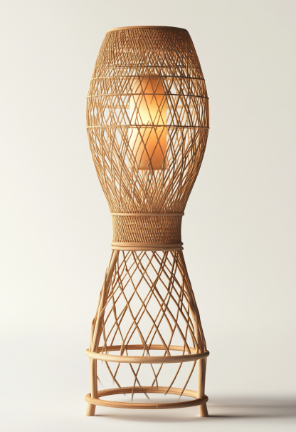 Wabi-sabi style restaurant, rattan weaving floor lamp, homestay, Japanese retro outdoor tea room, bedroom, hot pot restaurant, new Chinese style - Image 4