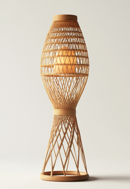 Wabi-sabi style restaurant, rattan weaving floor lamp, homestay, Japanese retro outdoor tea room, bedroom, hot pot restaurant, new Chinese style - Image 3