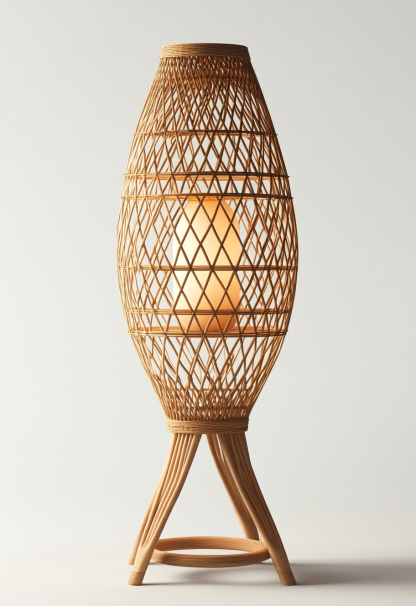 Wabi-sabi style restaurant, rattan weaving floor lamp, homestay, Japanese retro outdoor tea room, bedroom, hot pot restaurant, new Chinese style - Image 2