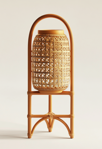 Wabi-sabi style floor lamps, rattan art restaurant hot pot restaurant lamps, tea room lamps, woven homestay chandeliers, Japanese retro stores - Image 9
