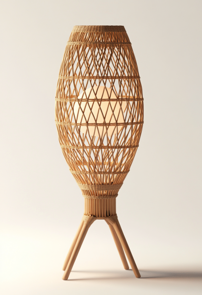 Wabi-sabi style restaurant, wicker weaving floor-standing candlesticks, Japanese retro portable tea room lamps, coffee shop, handmade 1 outdoor - Image 5
