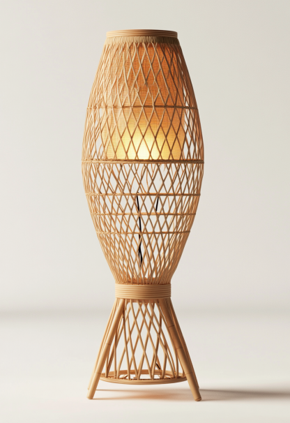 Wabi-sabi style restaurant, wicker weaving floor-standing candlesticks, Japanese retro portable tea room lamps, coffee shop, handmade 1 outdoor - Image 3