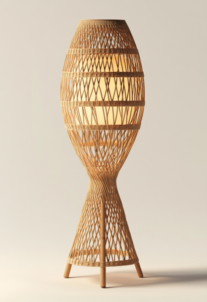 Wabi-sabi style restaurant, wicker weaving floor-standing candlesticks, Japanese retro portable tea room lamps, coffee shop, handmade 1 outdoor - Image 2