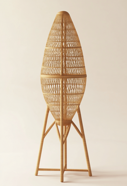 1010 Wabi-sabi style restaurant rattan woven floor lamps, Japanese retro shop, restaurant, hot pot restaurant lamps, tea room lamps - Image 5