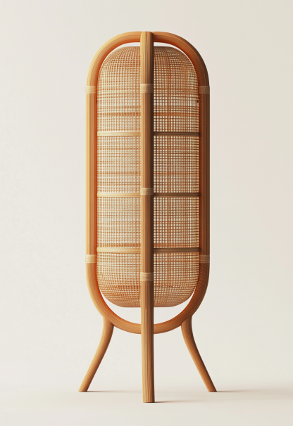 1010 Wabi-sabi style restaurant rattan woven floor lamps, Japanese retro shop, restaurant, hot pot restaurant lamps, tea room lamps - Image 9