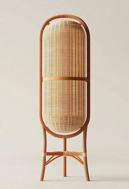 1010 Wabi-sabi style restaurant rattan woven floor lamps, Japanese retro shop, restaurant, hot pot restaurant lamps, tea room lamps - Image 8