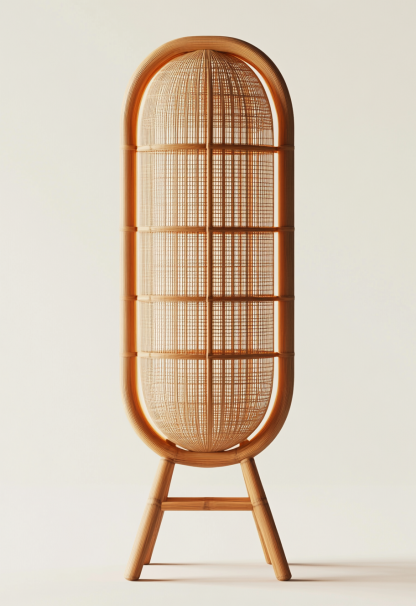 1010 Wabi-sabi style restaurant rattan woven floor lamps, Japanese retro shop, restaurant, hot pot restaurant lamps, tea room lamps - Image 7