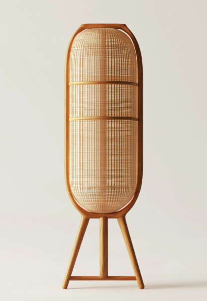 1010 Wabi-sabi style restaurant rattan woven floor lamps, Japanese retro shop, restaurant, hot pot restaurant lamps, tea room lamps