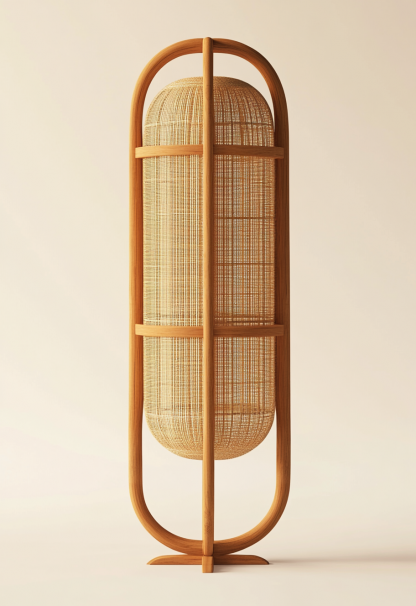 1010 Wabi-sabi style restaurant rattan woven floor lamps, Japanese retro shop, restaurant, hot pot restaurant lamps, tea room lamps - Image 5