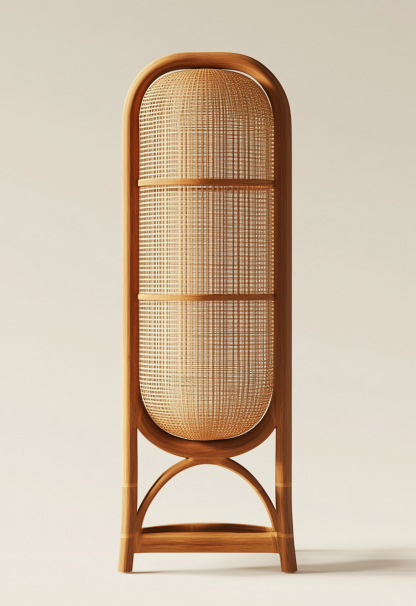1010 Wabi-sabi style restaurant rattan woven floor lamps, Japanese retro shop, restaurant, hot pot restaurant lamps, tea room lamps - Image 4