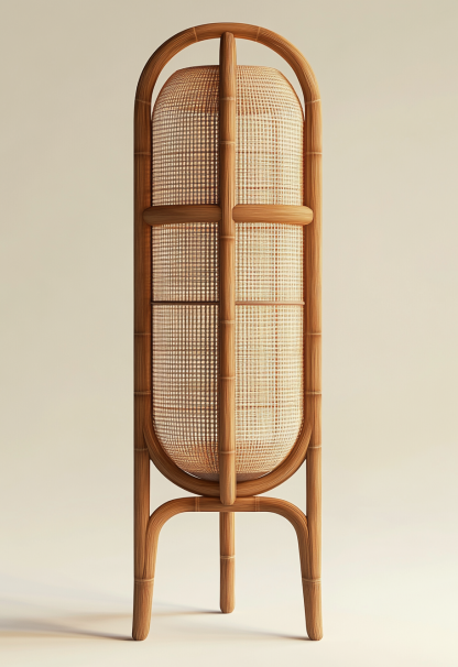 1010 Wabi-sabi style restaurant rattan woven floor lamps, Japanese retro shop, restaurant, hot pot restaurant lamps, tea room lamps - Image 3
