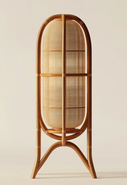 1010 Wabi-sabi style restaurant rattan woven floor lamps, Japanese retro shop, restaurant, hot pot restaurant lamps, tea room lamps - Image 2
