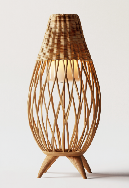 Wabi-sabi style restaurant, rattan weaving floor-standing store, Japanese retro large lamp bedroom, guesthouse decoration, hotel commercial - Image 5