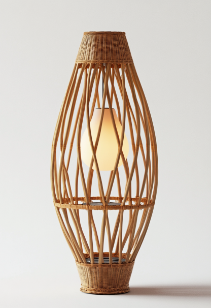 Wabi-sabi style restaurant, rattan weaving floor-standing store, Japanese retro large lamp bedroom, guesthouse decoration, hotel commercial - Image 4
