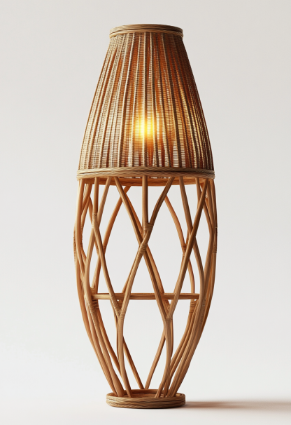 Wabi-sabi style restaurant, rattan weaving floor-standing store, Japanese retro large lamp bedroom, guesthouse decoration, hotel commercial - Image 3