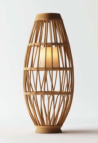 Wabi-sabi style restaurant, rattan weaving floor-standing store, Japanese retro large lamp bedroom, guesthouse decoration, hotel commercial - Image 2