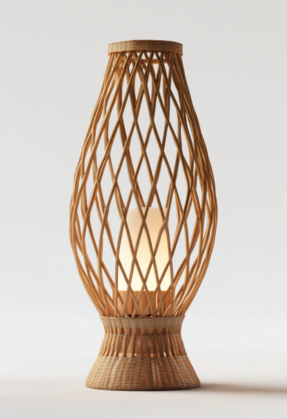 Wabi-sabi style restaurant, wicker woven floor lamp shop, Japanese fabric decorative items, coffee shop, bedroom handmade - Image 4
