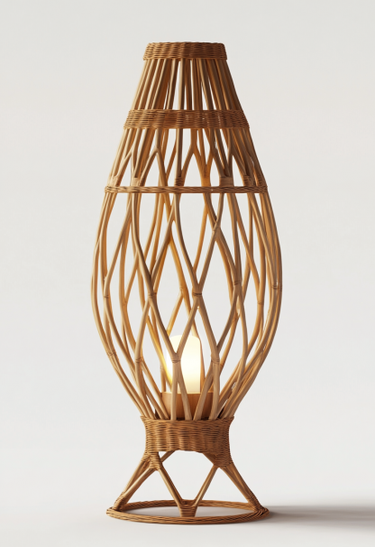 Wabi-sabi style restaurant, wicker woven floor lamp shop, Japanese fabric decorative items, coffee shop, bedroom handmade - Image 3