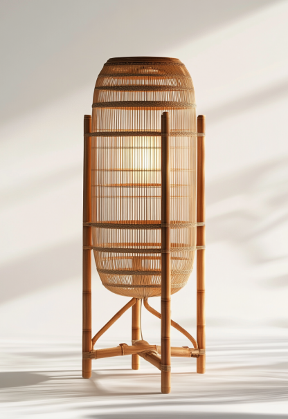 Wabi-sabi style restaurant, rattan weaving floor-standing store, Japanese retro large lamp bedroom, guesthouse decoration, hotel commercial - Image 5
