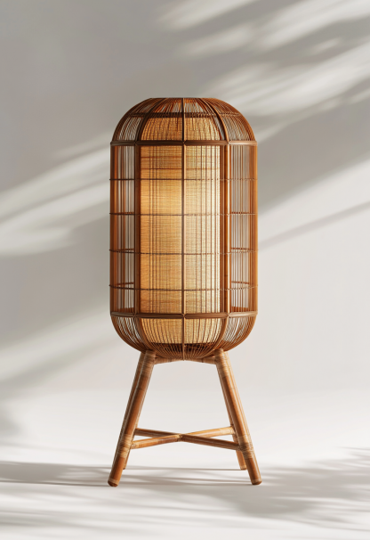 Wabi-sabi style restaurant, rattan weaving floor-standing store, Japanese retro large lamp bedroom, guesthouse decoration, hotel commercial - Image 4