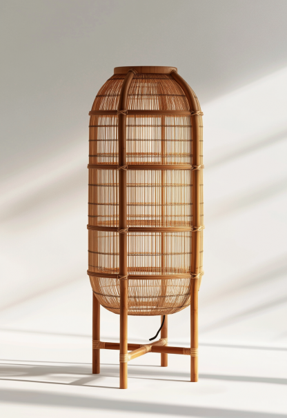 Wabi-sabi style restaurant, rattan weaving floor-standing store, Japanese retro large lamp bedroom, guesthouse decoration, hotel commercial - Image 3