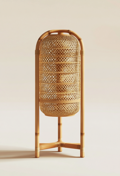 Wabi-sabi style restaurant rattan woven floor lamps, Japanese retro shops, restaurants, hot pot restaurant lamps, and Zen-inspired guesthouse lamps - Image 4