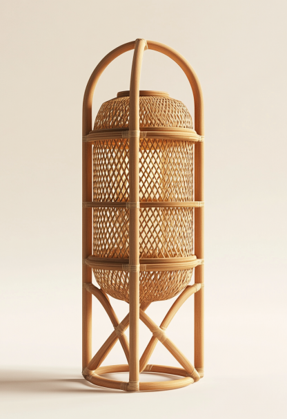 10 Japanese-style floor lamps with a wabi-sabi style and ancient rattan art, designed by creative designers for living rooms, bedrooms, guesthouses and tea rooms - Image 9
